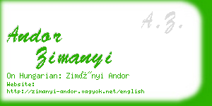 andor zimanyi business card